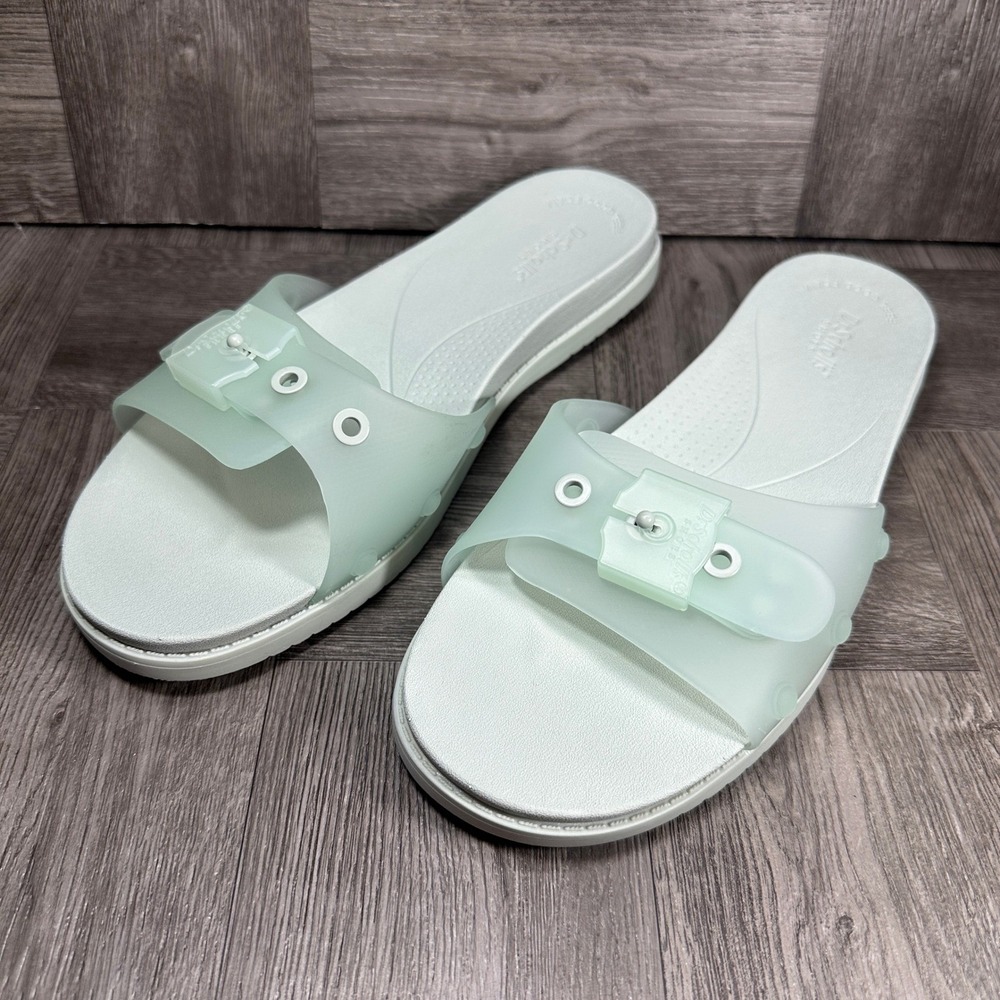 Dr. Scholls Womens Slide Sandals Size 10 Seafoam Green Jelly Slip On NEW - Picture 3 of 8